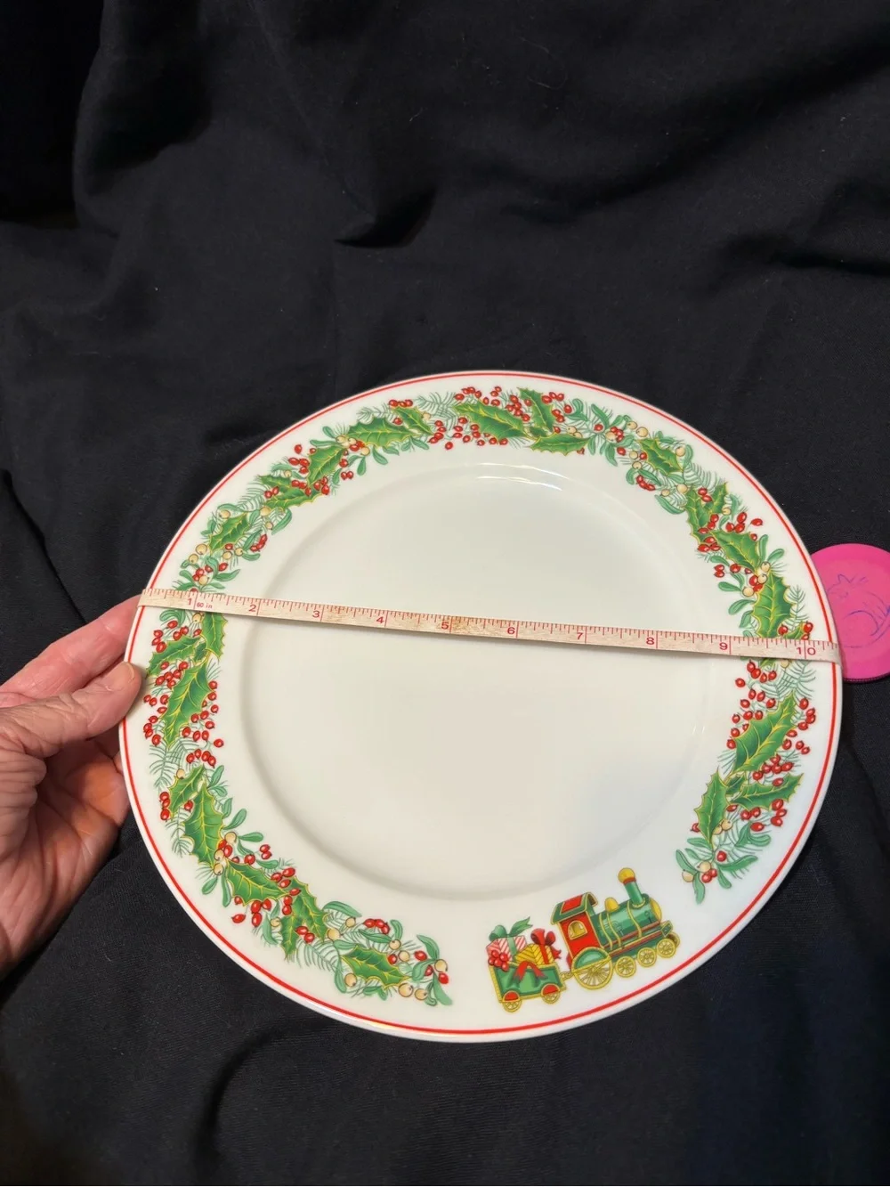 Vista Alegre Christmas Magic 10 1/2” Dinner Plate with Train Pulling Gifts